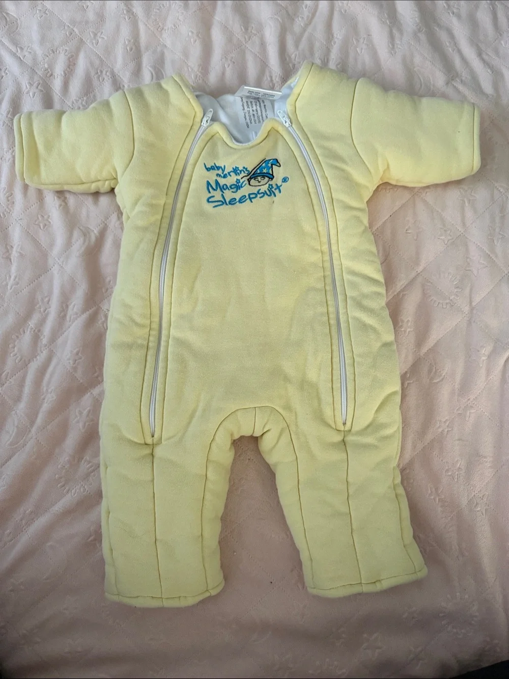 Baby Merlin’s magic sleep sack in Pale Yellow